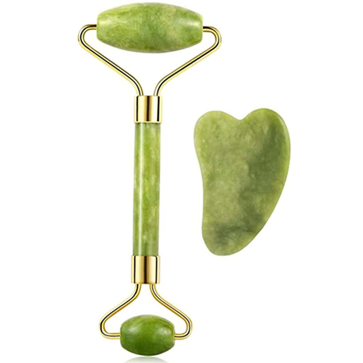 Set De Rodillo De Jade Y Gua Sha