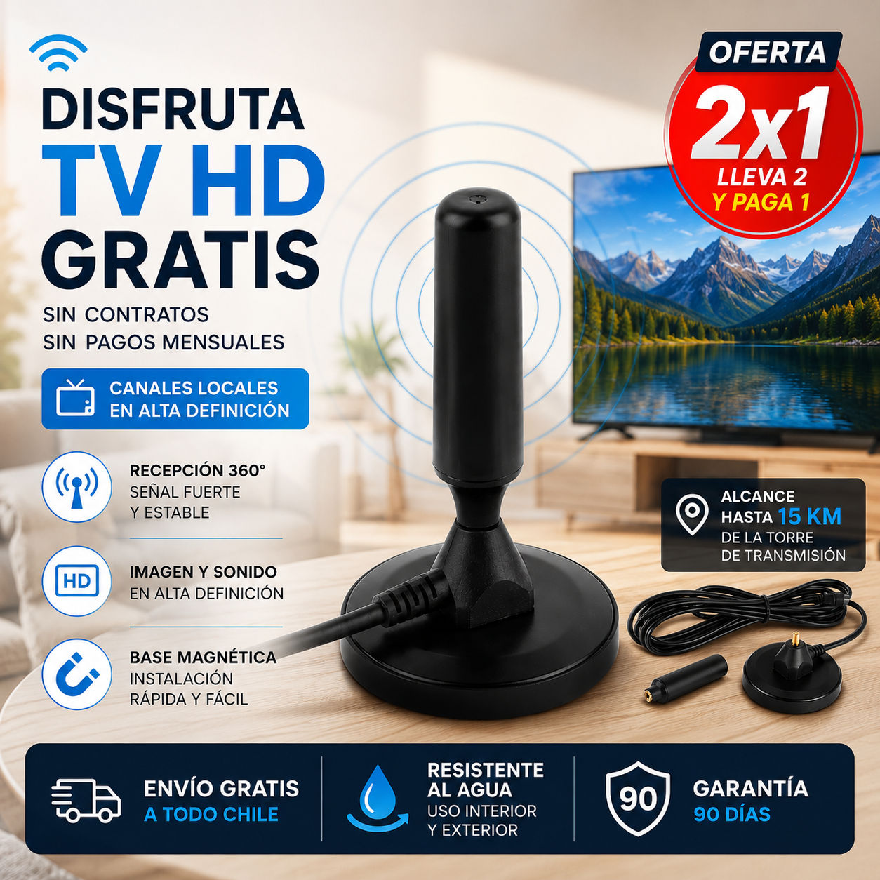 Antena Hd De Television Digital Smart Tv